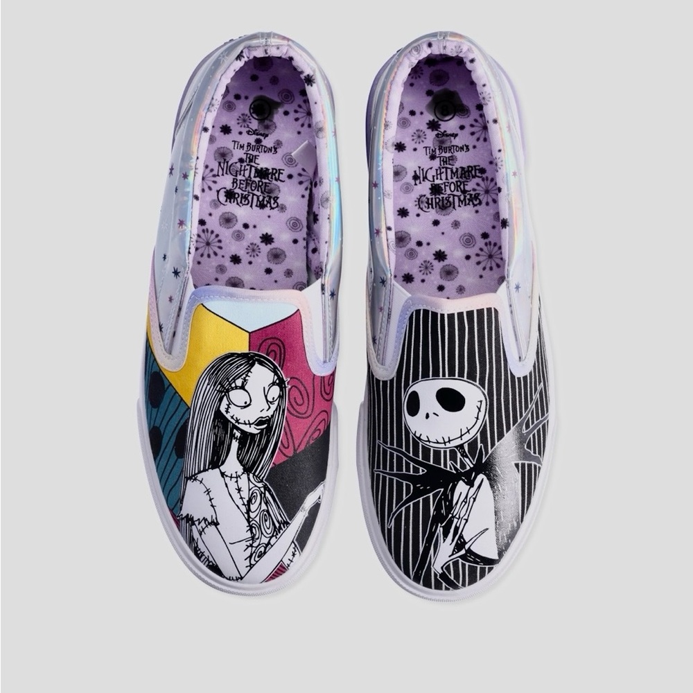 Women's Disney Multi Nightmare Before Christmas Low Top Slip-on Canvas Shoes 7